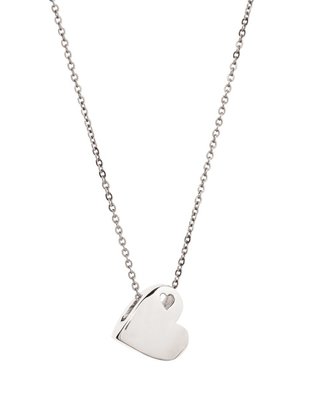 Sideways Stainless Heart Necklace