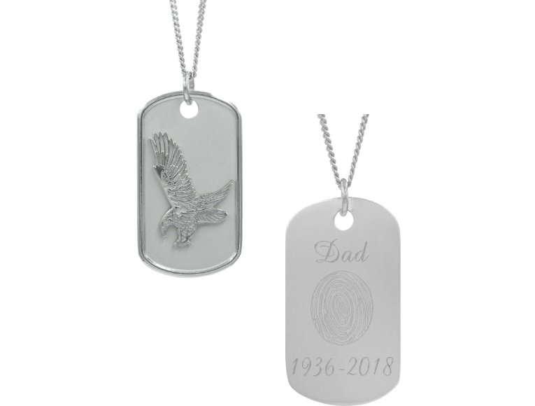 Sterling Silver Eagle Memory Tag