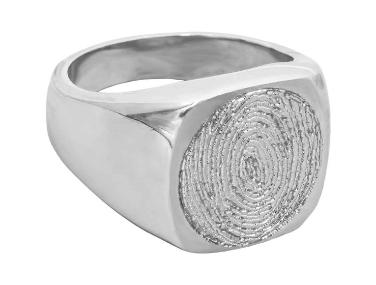 White Gold Large Signet Ring
