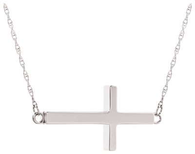 Stainless Steel Sideways Cross Necklace